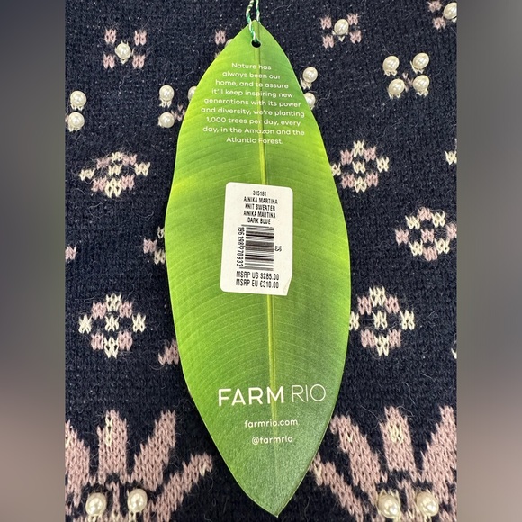 FARM Rio Ainika Martina Knit Sweater in Dark Blue Multi - Picture 10 of 10